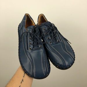 Menico Blue Leather Shoes